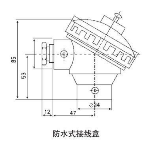 裝配式熱電偶防水式接線(xiàn)盒圖