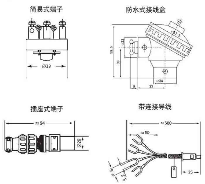 表面貼片熱電阻接線(xiàn)盒分類(lèi)圖