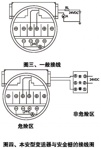 投入式浮球液位計接線(xiàn)方式圖